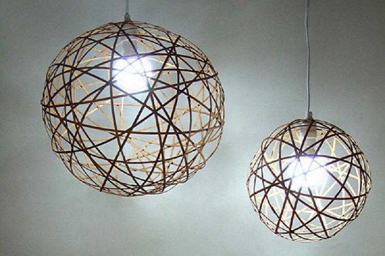Плафон для люстры из ниток своими руками